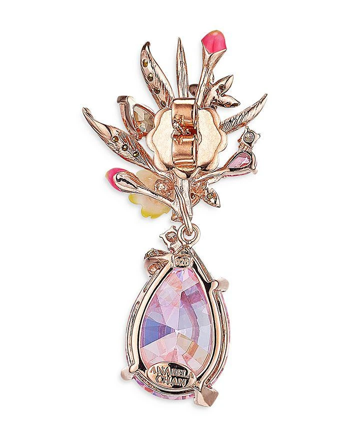 Anabela Chan 18K Gold Vermeil English Garden Mother of Pearl & Simulated Stone Mini Pink Posie Drop Earrings 3
