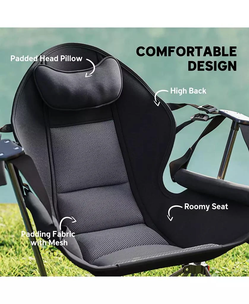 Outsunny Hammock Camping Chair Set of 2 with Adjustable Back, 4