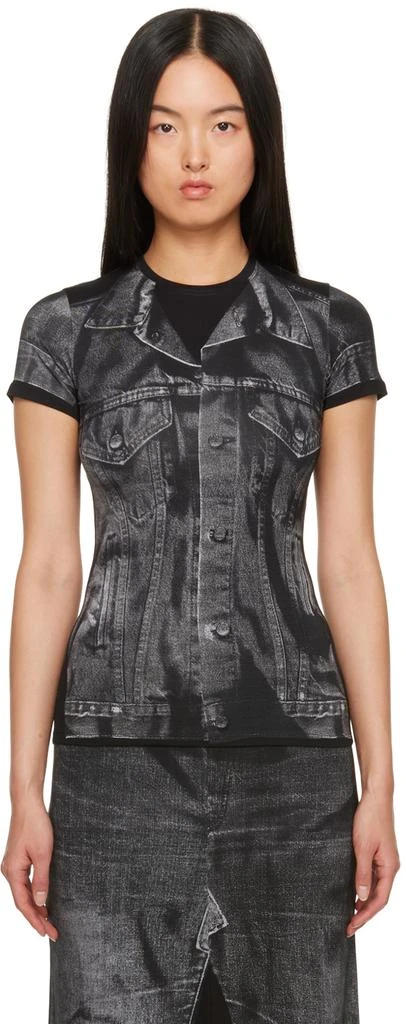 Jean Paul Gaultier Black Trompe L'œil T-Shirt 1