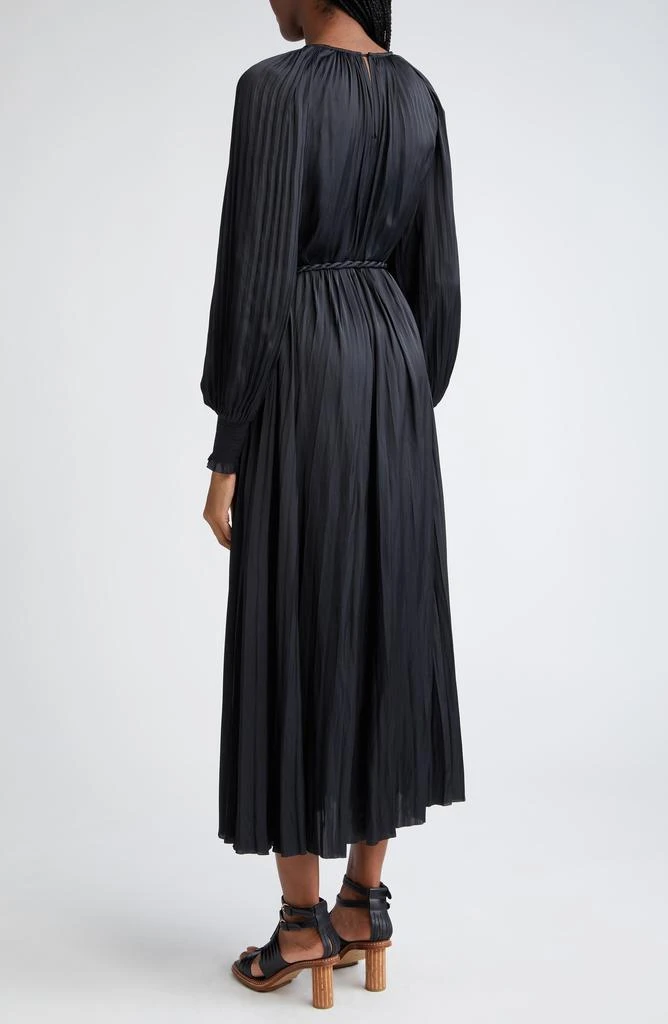 Ulla Johnson Zora Long Sleeve Pleated Satin Maxi Dress 2
