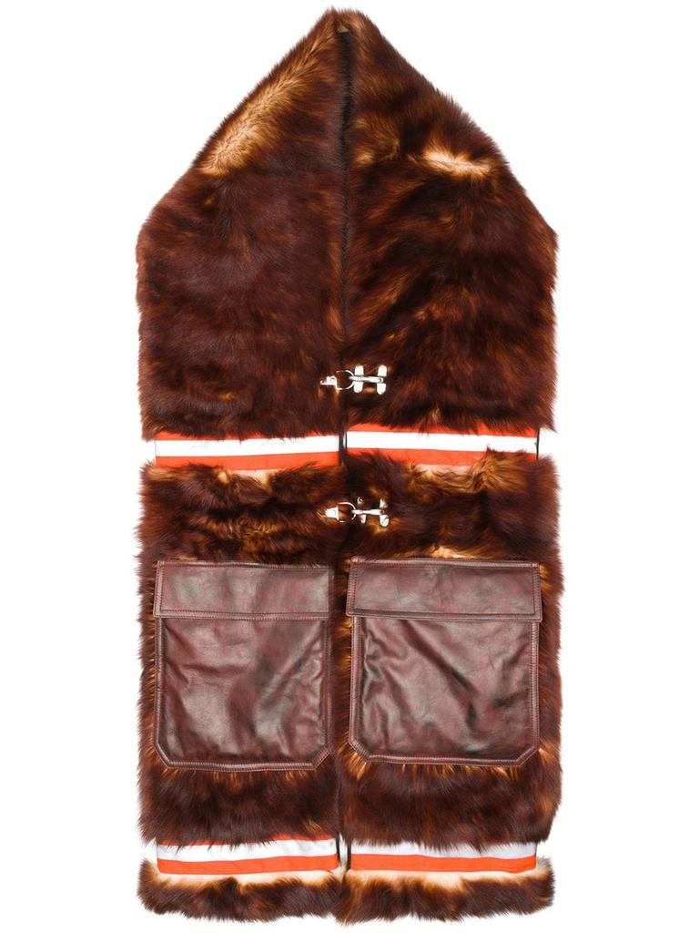 Calvin Klein long fur scarf - women -  -  - Brown