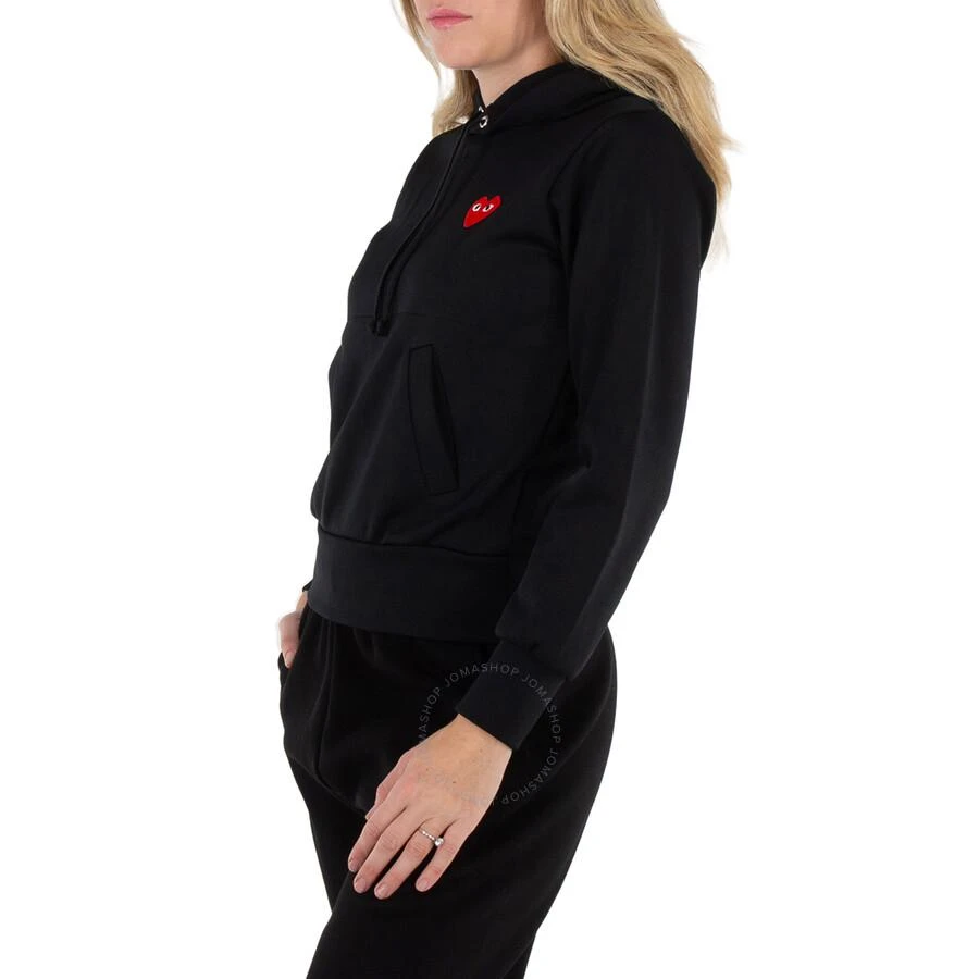 Comme des Garcons Ladies Long-sleeve Embroidered Heart Logo Hoodie In Black 3