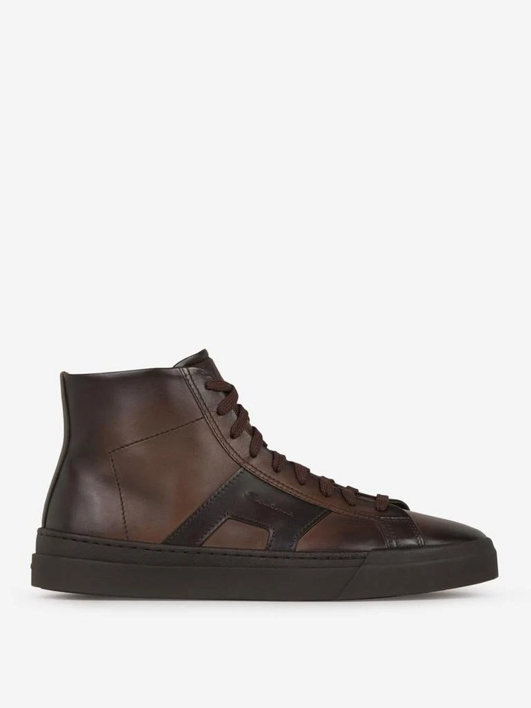 Santoni Santoni Leather Paneled Sneakers 1