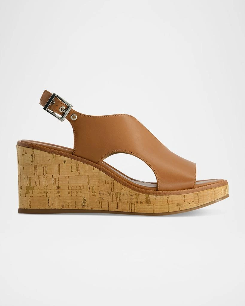 Bernardo Kuarta Leather Cork Wedge Sandals 1