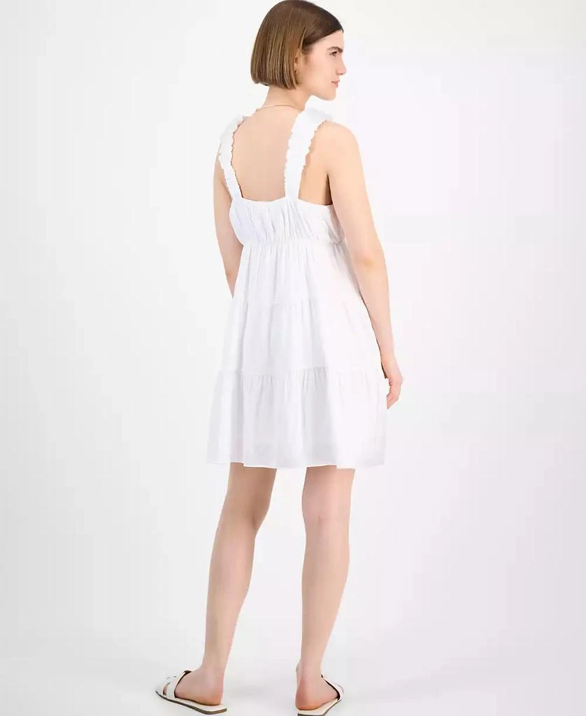 Pink Rose Juniors' Bubble-Strap Tiered Mini Dress 5