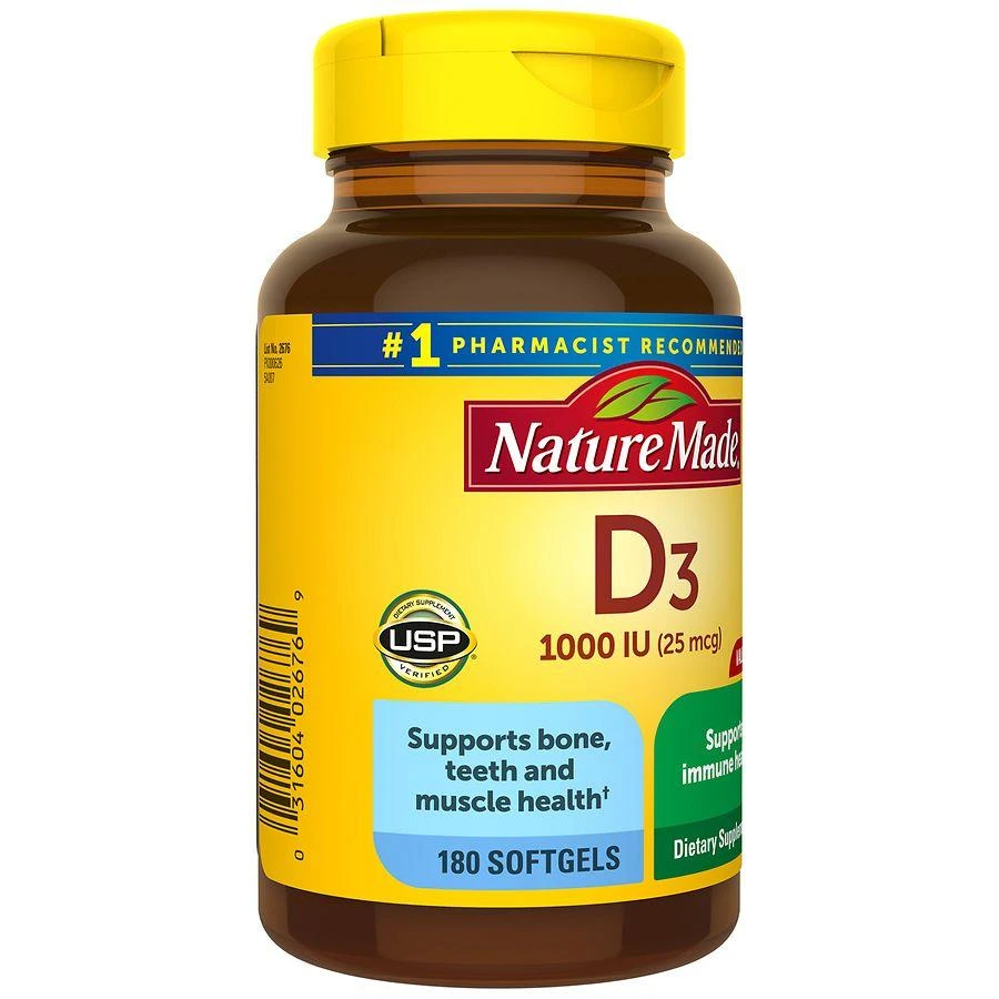 Nature Made Vitamin D3 1000 IU (25 mcg) Softgels 5