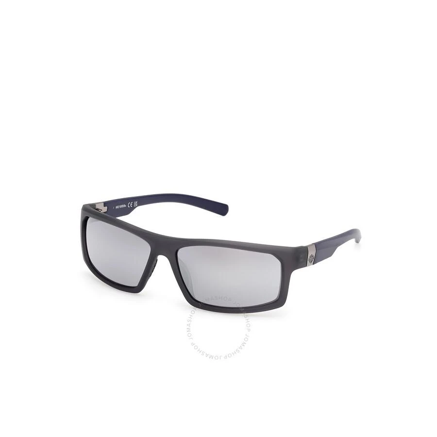 Harley Davidson Blue Mirror Rectangular Men's Sunglasses HD00023 20X 62 1