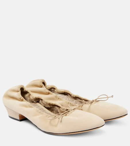 The Row Awar shearling-lined suede ballet flats 1