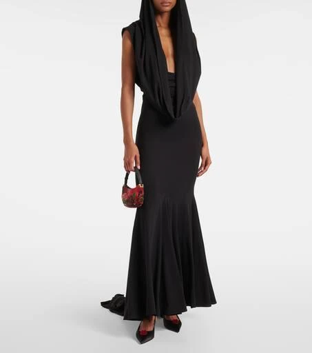 Magda Butrym 45 floral-appliqué satin slingback pumps 3