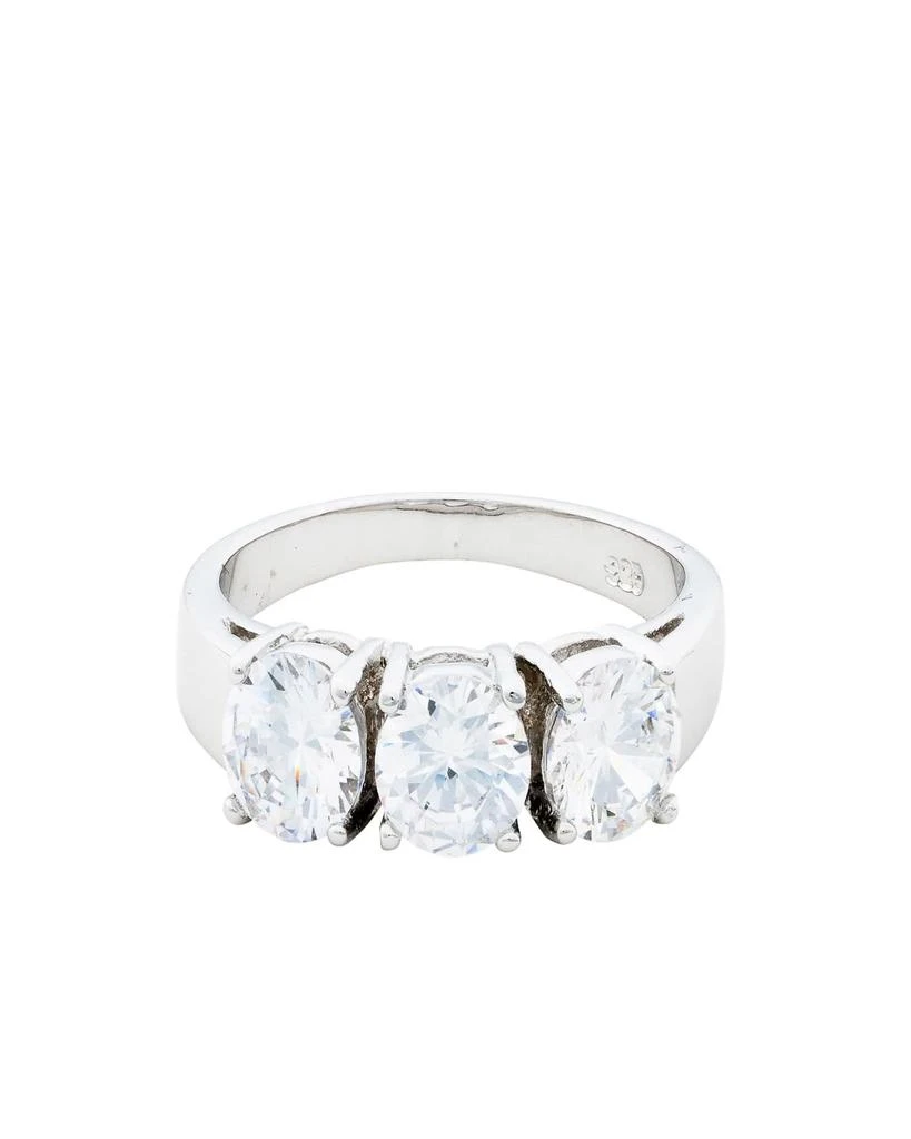 Traditions Jewelry Company Sterling Silver 3 Round Cubic Zircon Ring
