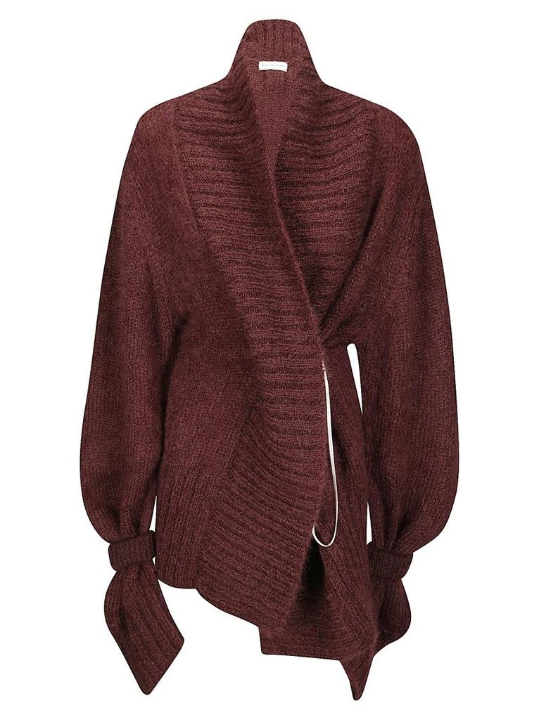 Dries Van Noten Oversized Mohair Wool Cardigan With Wide Collar And Side Ties
