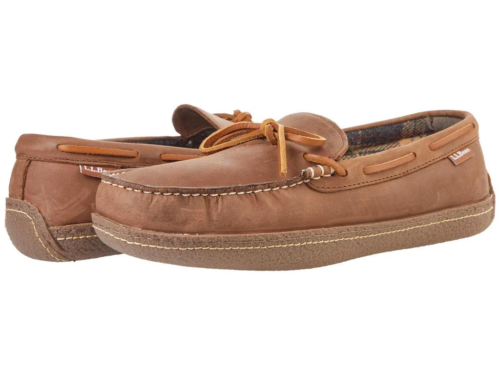 L.L.BEAN Hand Sewn Slippers Flannel-Lined 1