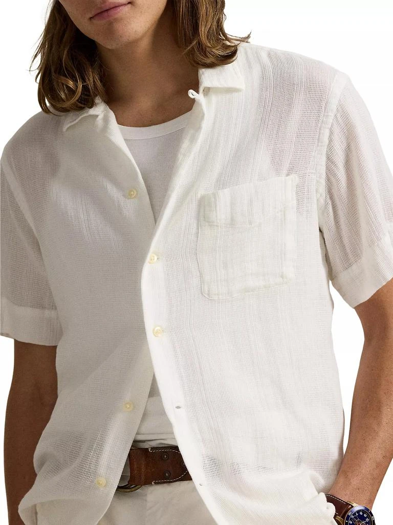Ralph Lauren Classic-Fit Basket-Weave Camp Shirt 5