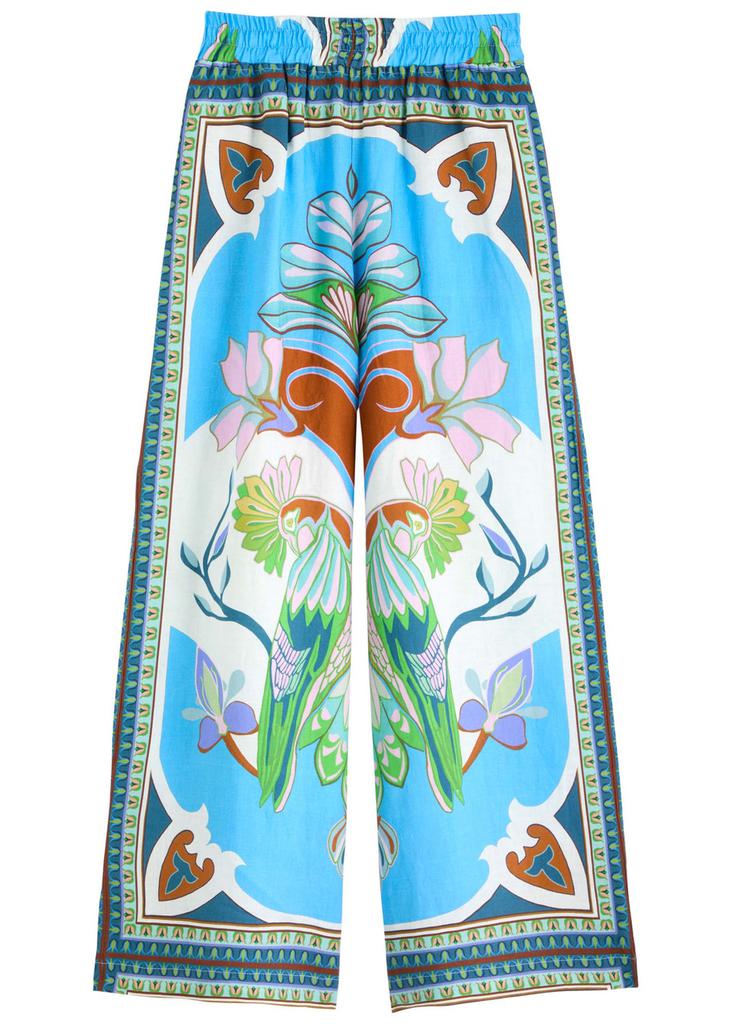 LUG VON SIGA Madison printed wide-leg linen trousers