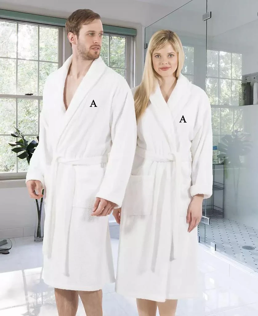 Linum Home Textiles 100% Turkish Cotton Personalized Terry Bath Robe - White 1