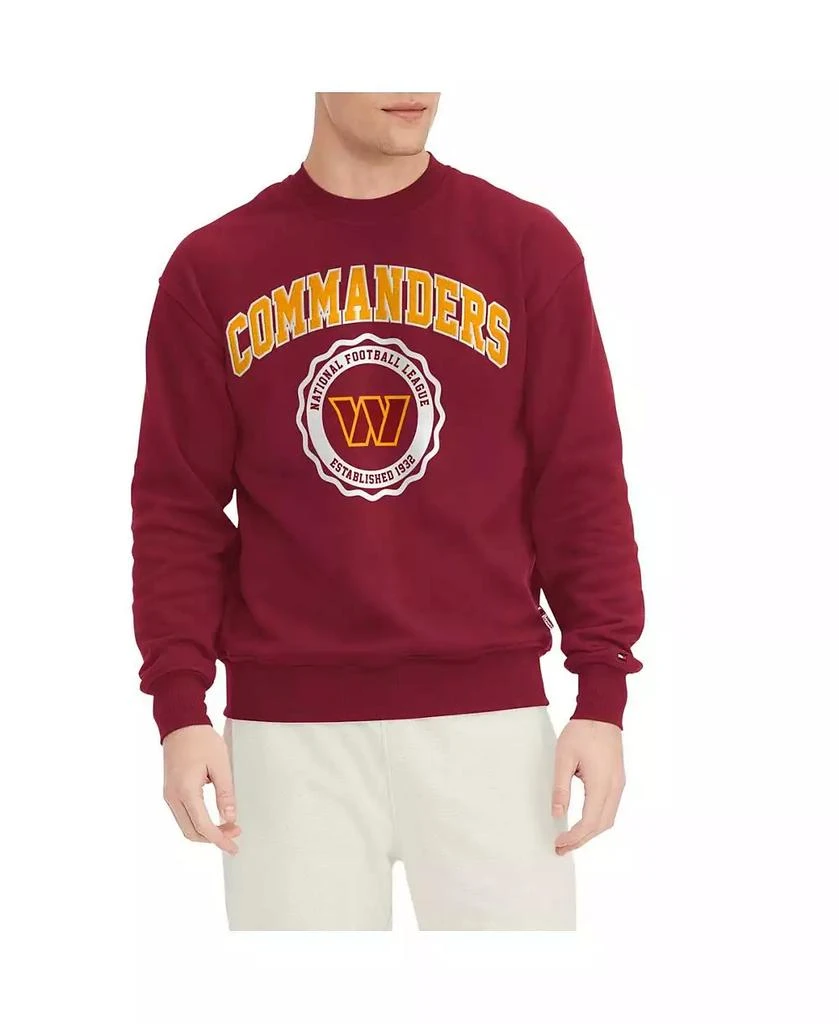 Tommy Hilfiger Men's Burgundy Washington Commanders Ronald Crew Sweatshirt 1