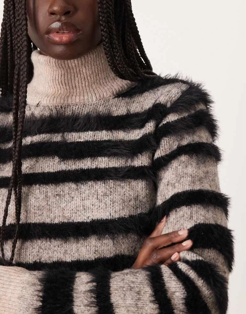 Vila zebra textured knitted mini dress in natural melange  On Sale Now  with Up to 75% Off | Discover Exclusive Deals & Savings at BeyondStyle   Authentic Vila Home|women with Limited-Time