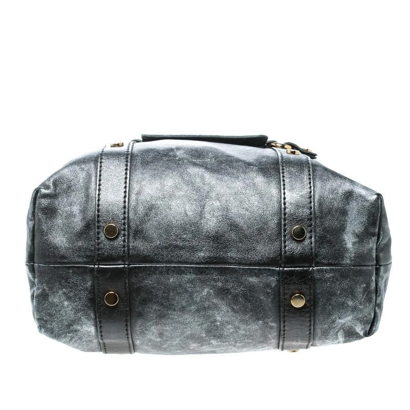 Dolce & Gabbana D&G Metallic Grey Leather Golden Box Messenger Bag 6