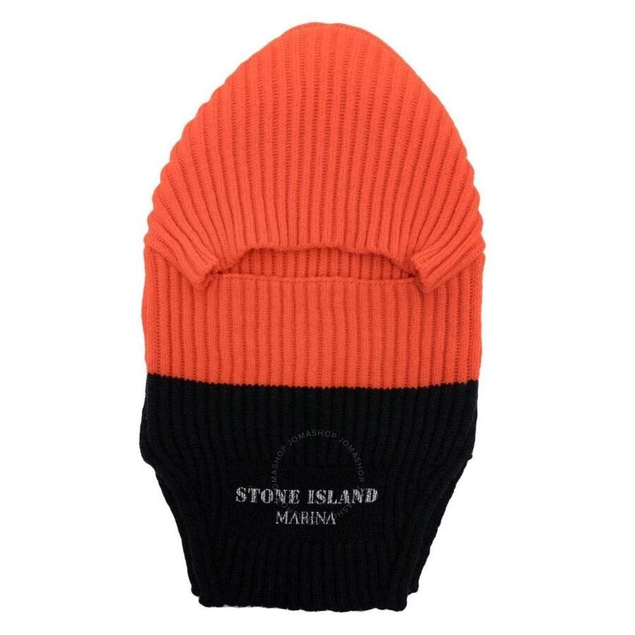 Stone Island Men's Orange Red Wool Balaclava 1