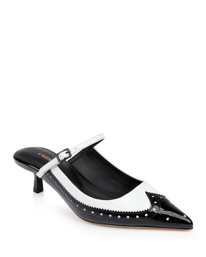L'Agence Women's Elle Pointed Brogue Pumps 1