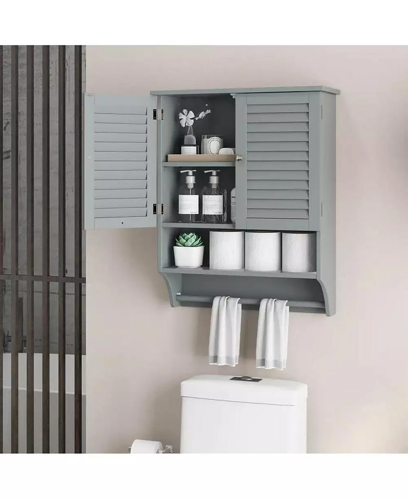 Volenca 2-Doors Bathroom Wall-Mounted Medicine Cabinet with Towel Bar 8