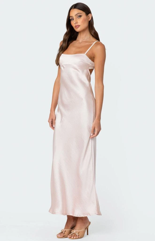 Edikted Vienna Open Back Satin Maxi Dress 3