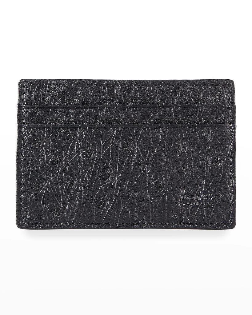Abas Men's Flat Ostrich Card Case