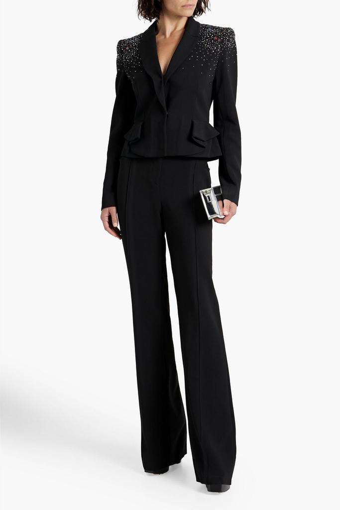 Zuhair Murad Crystal-embellished crepe peplum blazer