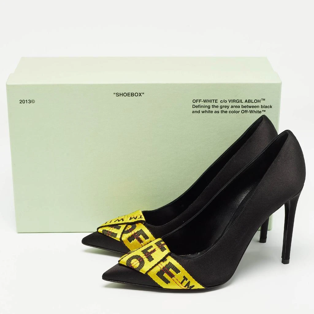 Off-White Off-White Black/Yellow Satin and Logo Canvas Pumps Size 39 10