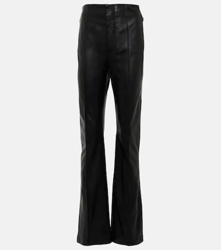 FRAME High-rise flared leather pants 1