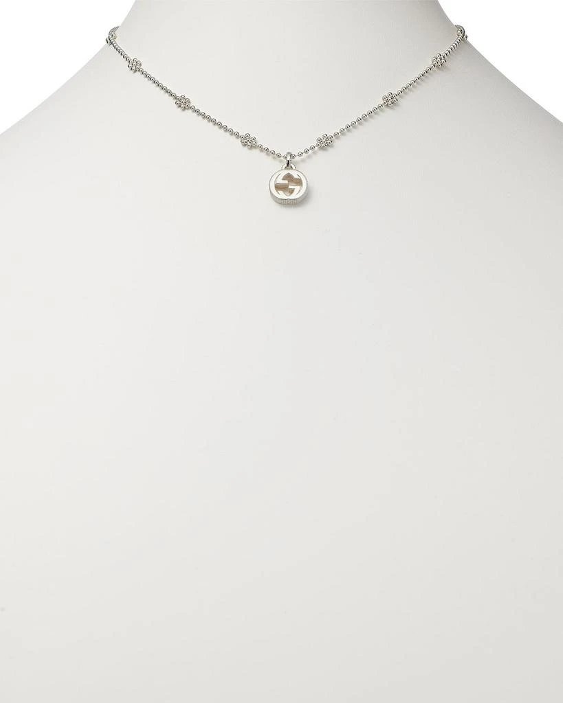 Gucci Sterling Silver Interlocking G Cluster Chain Necklace, 14" 3