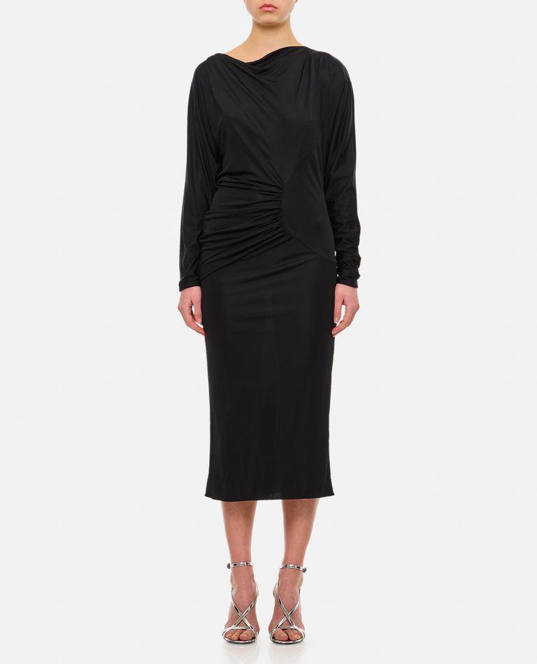 Khaite Khaite The Trina Long-Sleeved Open-Back Midi Dress