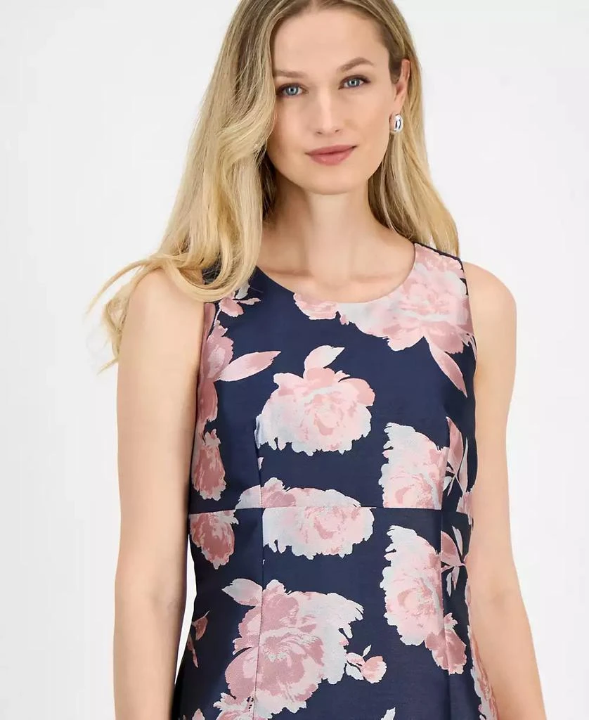 Kasper Women's Floral Jacquard Empire-Seam Sheath Dress 4