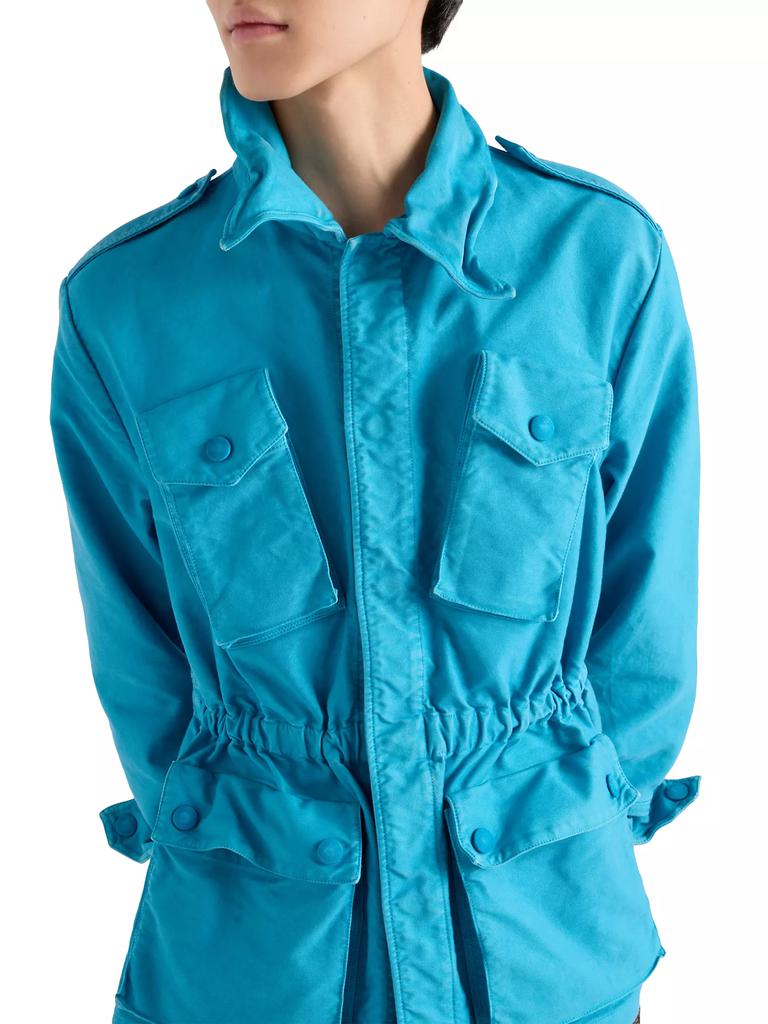 ジャケット・アウター PRADA 08AW safari jacket nylon archive Prada Vintage Archive Spring 1993 Washed Blue Grey Silk