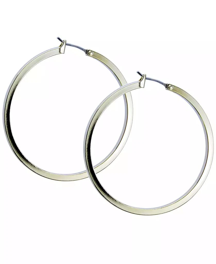 GUESS 1 1/2" Gold-Tone Square Edge Hoop Earrings 1