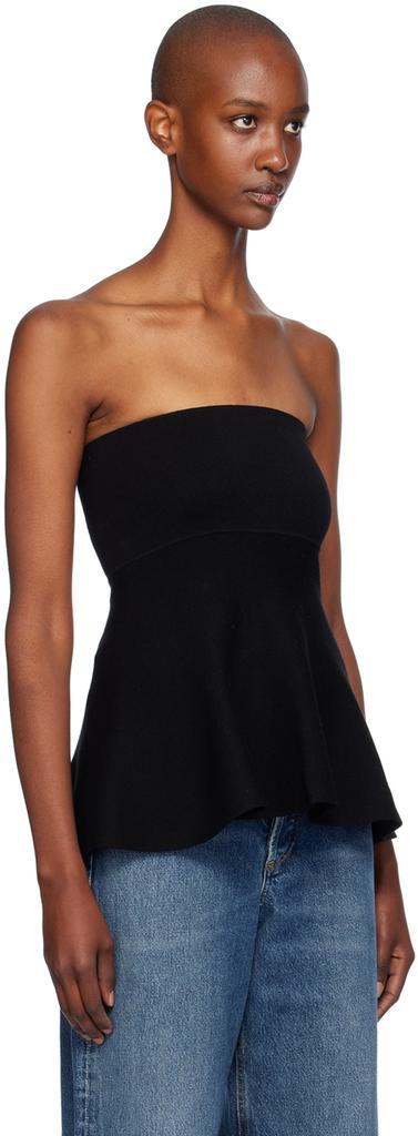 The Frankie Shop Black Agathe Knit Bustier Top