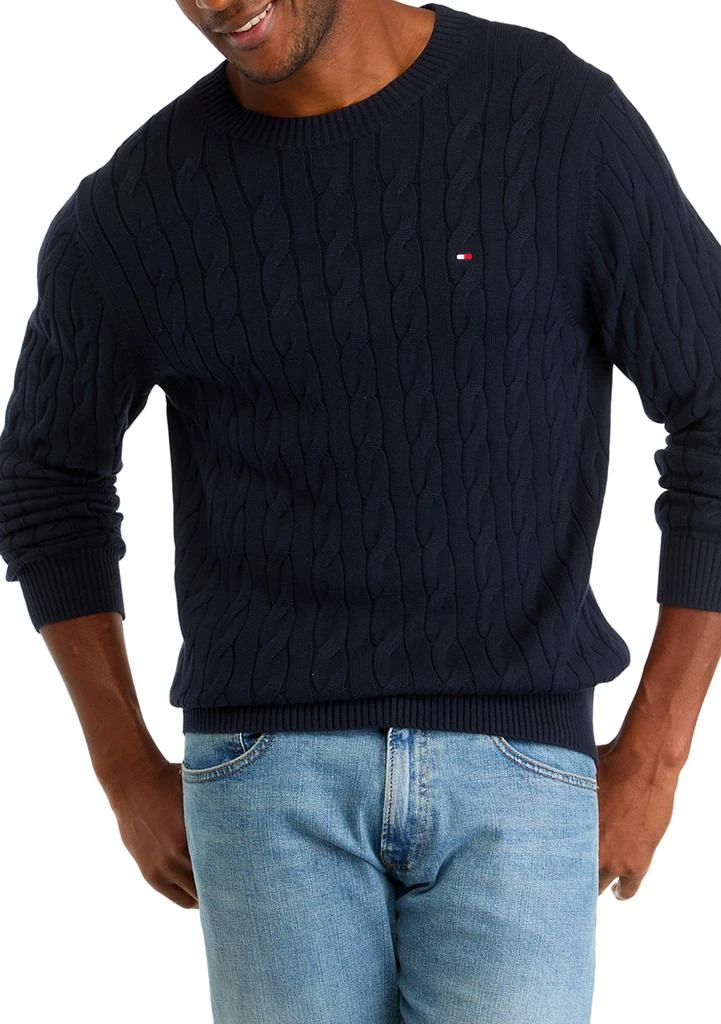 Tommy Hilfiger Classic Cotton Cable Crew Neck Sweater