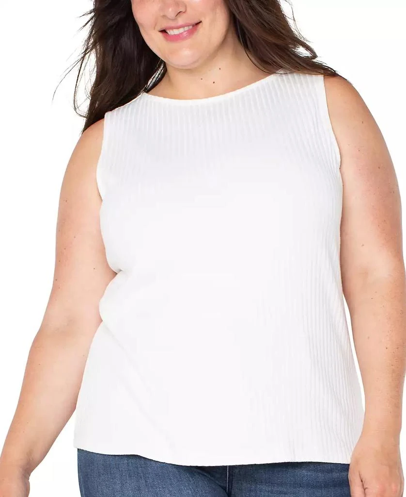 Liverpool Liverpool Plus Size Ribbed Boat-Neck Sleeveless Top 3