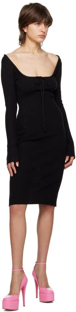 Danielle Guizio Black Bow Midi Dress 4