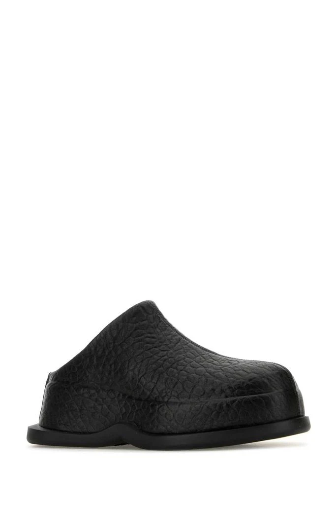 Alexander McQueen Black Leather Wave Slippers 2