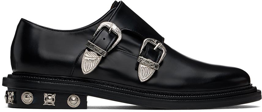 【TOGA VIRILIS】 AJ1388 - BLACK LEATHER Toga Virilis Black Double Monkstraps - Dress Shoes - Compare