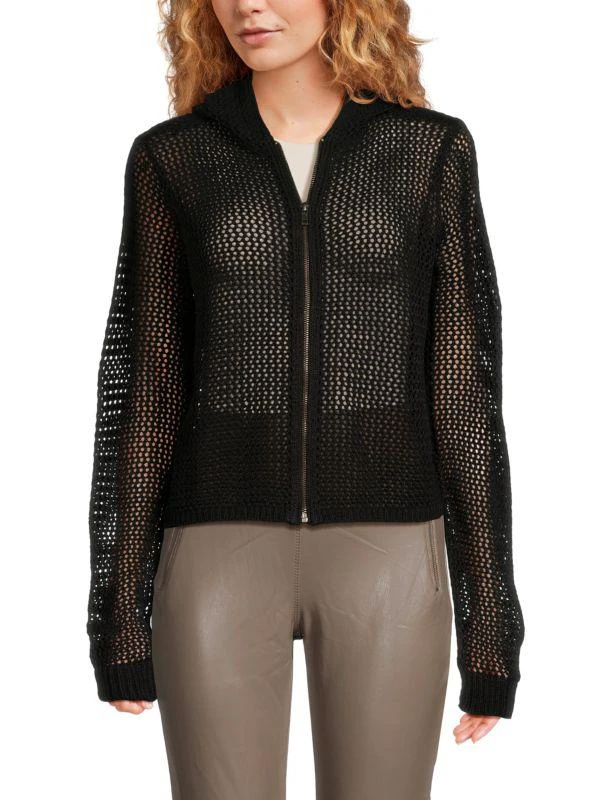 RD style Gisley Mesh Cropped Zip Hoodie 1