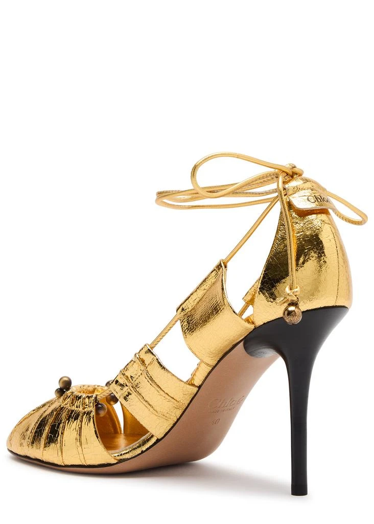 Chloé Luna 100 cut-out metallic-leather pumps 2