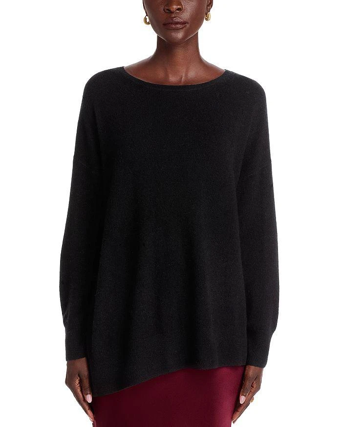 C by Bloomingdale's Cashmere Boat Neck Side Slit Asymmetrical Sweater - Exclusive 5