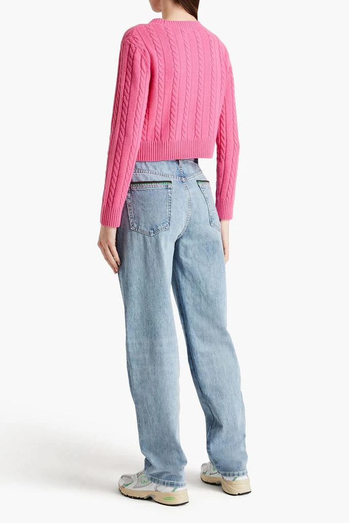 FRAME + Julia Sarr-Jamois crochet-trimmed distressed high-rise boyfriend jeans 3