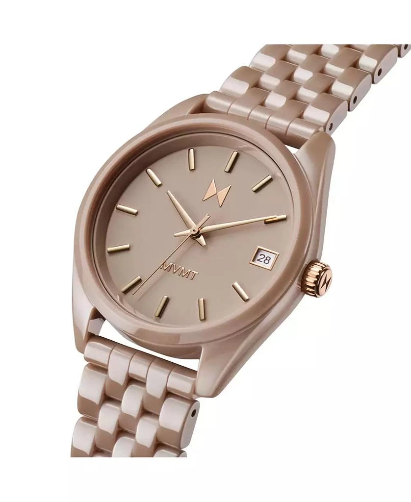 MVMT Women's Rise Boyfriend Taupe Ceramic Bracelet Watch 3