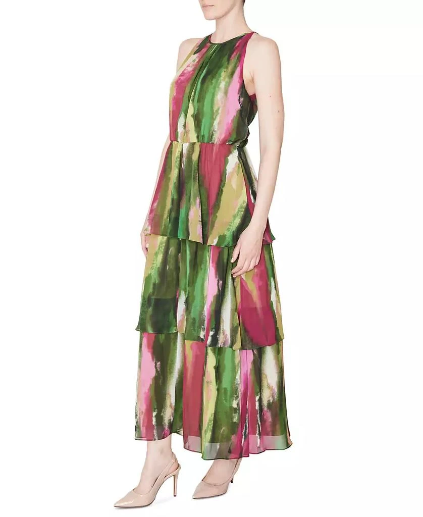 Donna Ricco Women's Printed Sleeveless Tiered Maxi Dress 3