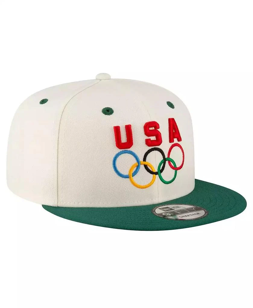 New Era Men's Cream/Hunter Green Team USA Chrome 9FIFTY Snapback Hat 2