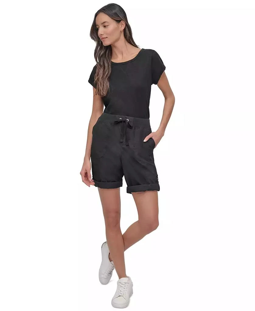 DKNY Women
s Smocked-Waist Convertible Shorts 5