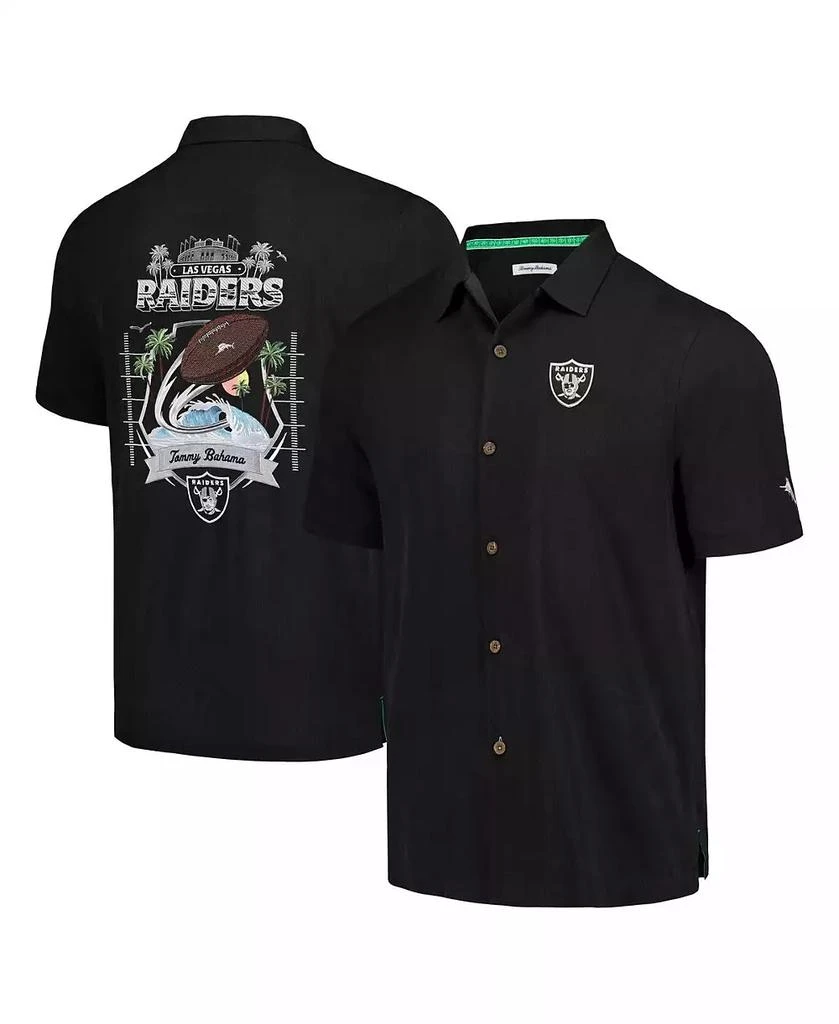 Tommy Bahama Men's Black Las Vegas Raiders Tidal Kickoff Camp Button-Up Shirt 1